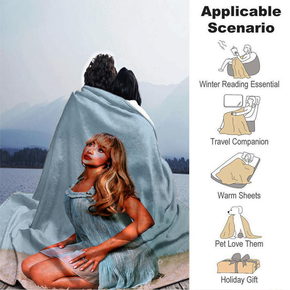 Sabrina Carpenter Blanket Soft Throw Blanket For Home Bedroom Bed Sofa Travel Office Solid Christmas Blanket