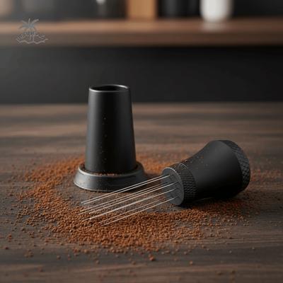 Magnetische Kaffee-Pulver-Rührnadel Edelstahl Rutschfester Griff Kaffee-Tamper Verteiler-Nadel Mit Aufbewahrungsbasis