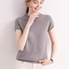 Spring/Summer Lightweight Breathable Women's Solid Color 3/4 Sleeve Knit T-shirt