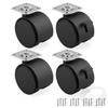 4pcs 40mm Heavy-Duty Furniture Castors with Braking Capable of 25kg Load Indoor Rotating Wheels Low Rolling Resistance