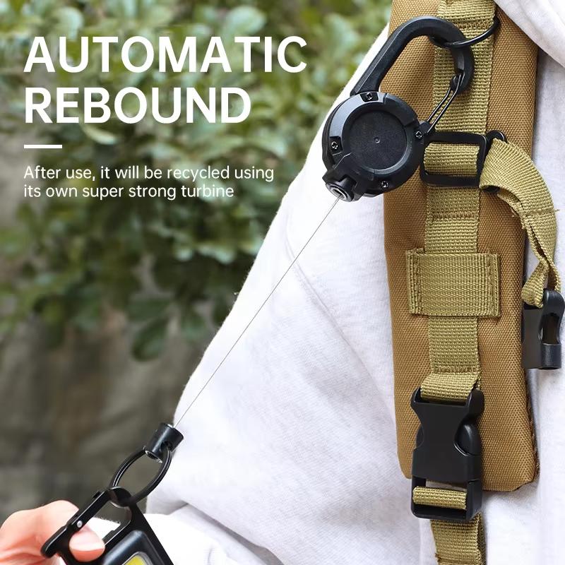 Reel Key Holder Carabiner Key Tool Chain Stretchable, Strap, Durable, Strong Fall Prevention Perfect for Fishing and Climbing