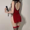 Women Sexy Lingerie Briefs Set Erotic Lace Perspective Cheongsam Porn Backless Mandarin Collar Lingerie Sex Costumes
