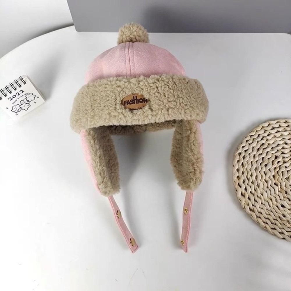 

Windproof Kid Lei Feng Hat Fleece-Lined Warm Hat New Ear Protection Cap Winter рожевий