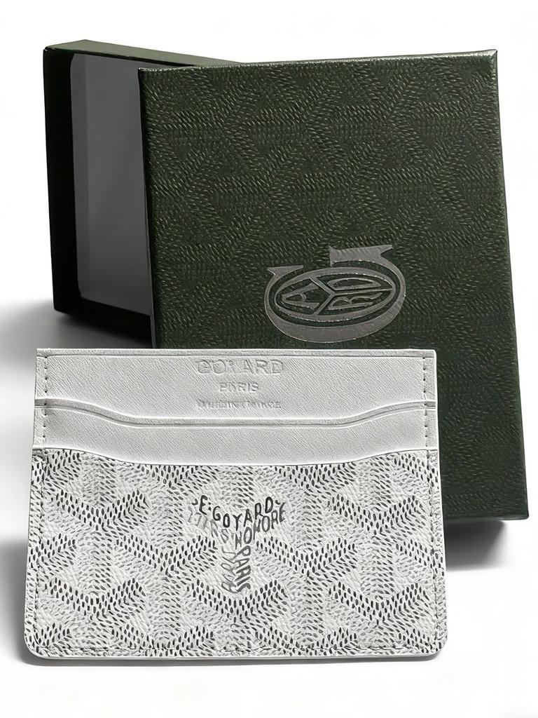 Goyard Goya Mały Wizytownik: Ultracienki portfel na karty z nadrukiem w pepitkę dla kobiet