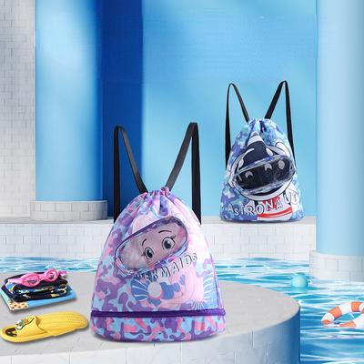 Cartoon Children's Swimming Bag Combo Wet Dry Separation Bag Beach Sea Pool Swimming Bag Clothes Shoes Storage Backpack