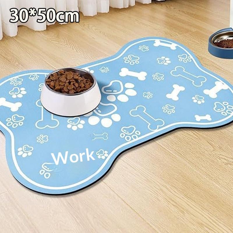 Diatomaceous Mud Absorbent Pet Placemat For Food And Water Bowl With Waterproof Quick-Dry Rubber Backing Non-Slip Home Pet Mat