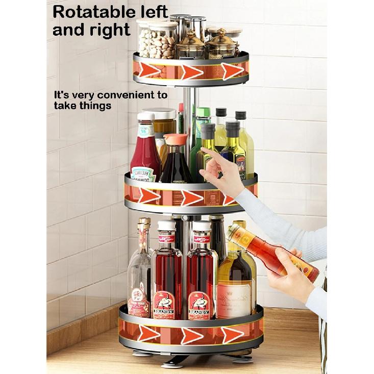 Rotatable Kitchen Storage Rack Kitchen Accessories Spice Storage Rack Clean Storage 360 Degrees Rotatable Organizer Turntable