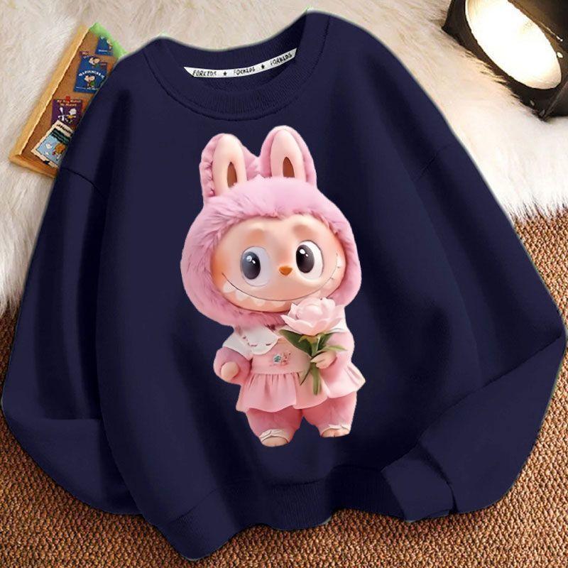 Kinder Mode Kapuzenpullover, Rundhals Langarm Locker geschnittene Jacken für Jungen und Mädchen im Frühling und Herbst