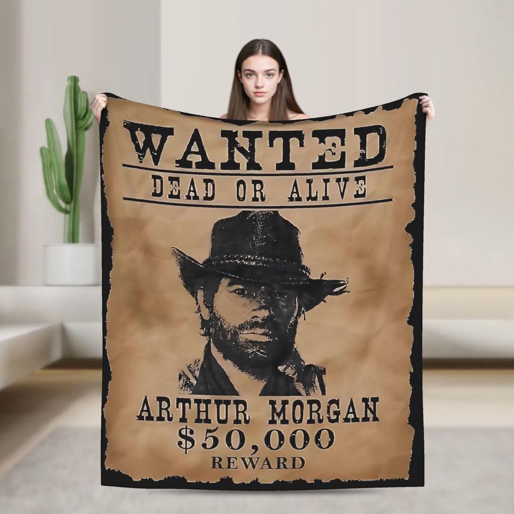 Warm Soft Blanket Travel Office Arthur Morgan  RDR 2 West Cowboy Vintage Bedding Throws  Flannel Bedspread For Sofa Bed Cover
