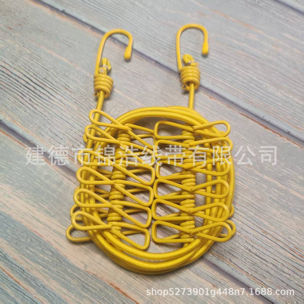 1SET Portable Outdoor Clothesline Travel Household 12 Clips Windproof Clothesline Color Drying Elastic Rope жёлтый