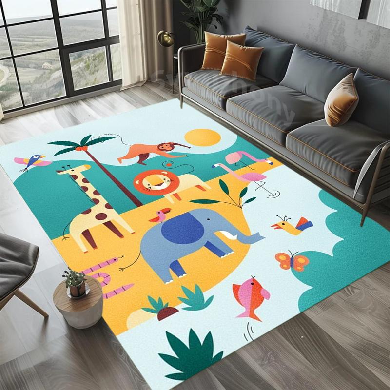 Cute Cartoon Carpets Soft Area Rug Living Room Bedroom Floor Mat Easy To Clean Carpet Home Decor Table Mat Kid Play Rugs Gift