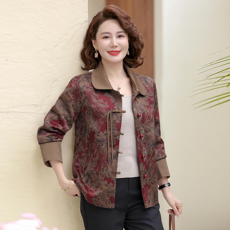 Spring & Autumn Chinese-Style Jacket for Grandma - Plus Size & Stylish Elderly Women's Clothing