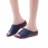 Summer new large size fashion slope heel cool slippers women's hollow flower word cool slippers