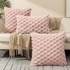 Faux Rabbit Fur Square Cushion Cover Big Thick Striped Super Soft Solid Color Pillow Cover 30/45/50cm Sofa Decor Cushion Cover