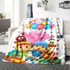 Pocoyo Theme Printed Blanket - Perfect for Couch, Bed, Travel & Outdoor Use | Machine Washable, Cozy & Durable.