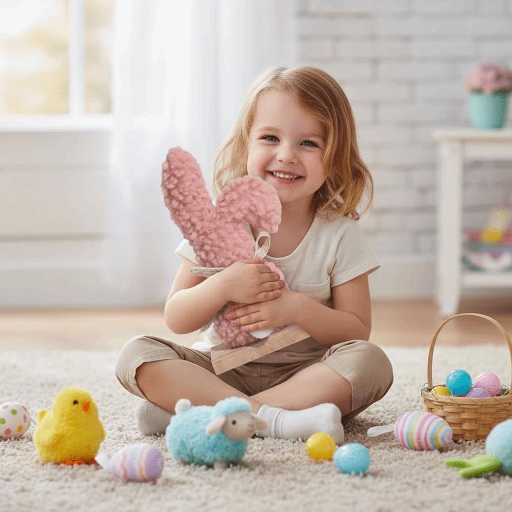 Plush Texture Easter Rabbit Decor Pretty Design Table Decoration Festive Ornament  Dining Table