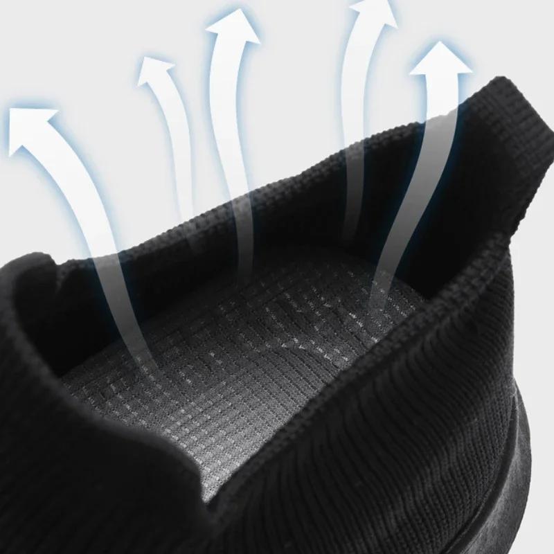 2024 New Men's Sneakers Breathable Lightweight Mens Casual Running Shoes Non Slip Mesh Men Socks Shoes Comfortable Lazy Sneakers