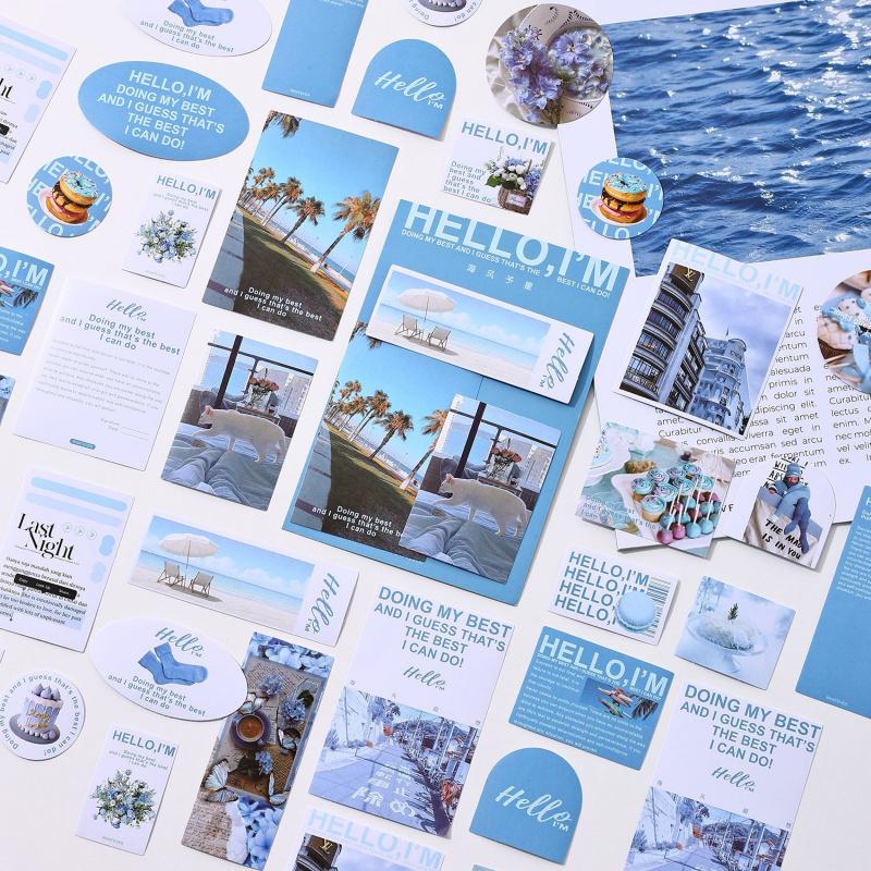 46 Blad Dromerige Landschap Decoratie Stickers, Elegante Waterverf Scenery & Glad Oppervlak, Makkelijk Af te Pellen voor Handgemaakte Kaarten