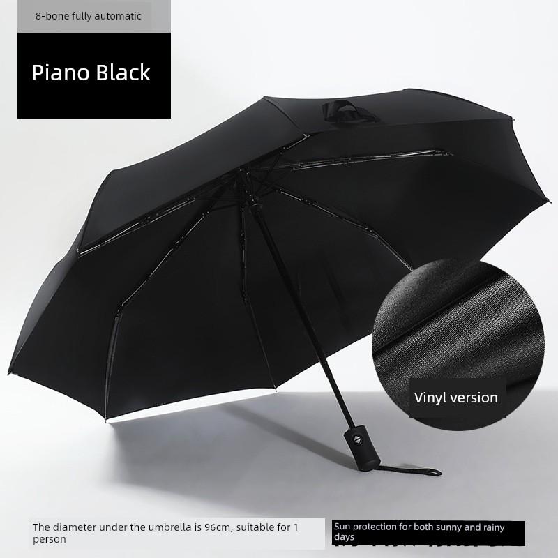 Ten-Bone 70% Off Fully Automatic Folding Umbrella for Men and Women, Business Black-Coated Sunshade Umbrella, Dual-Use for Sun and Rain, Promotional