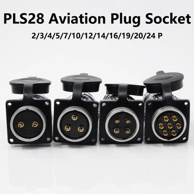 1/5Set P28 P28K2Q PLS28 2/3/4/5/7/10/12/14/16/19/20/24 Pin Aviation Square Plug Socket Circular Butt Joint Male Female Connector
