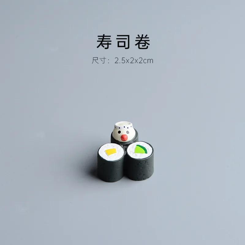 ZAKKA Miniatures Sushi Cute Cat model Resin Handicraft Desktop Ornaments Decor Crafts Figurines Scene Photography Props Toys