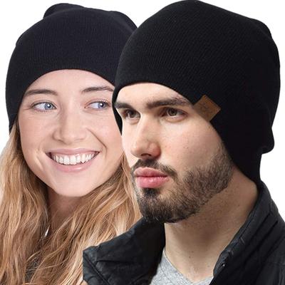 Unisex Winter Hats Solid Color Knitted Hats For Men And Women Outdoor Add Fur Lining Beanie Cap