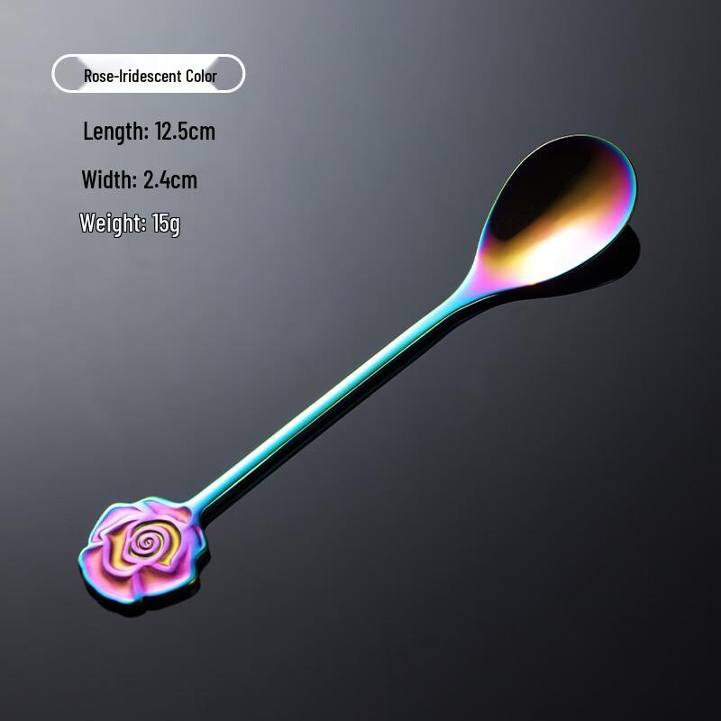 

Qian Xing 10-Piece Iridescent Rose Stainless Steel Coffee Spoon Set