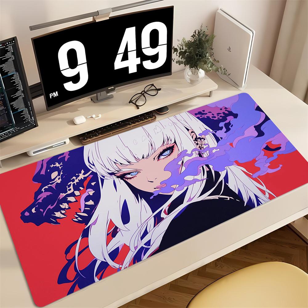 Deskmat Gamer Girl Carpet Mouse Pad X Playmat Red Girl Computer Mat Anime Antislip Rubber Mousepads Desk Accesories Mats