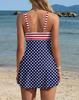 Charmleaks One Shoulder One Piece Swimsuit Women Tummy Control Bathing Suit with Skirt Tie Knot Cute Scalloped Swimdress