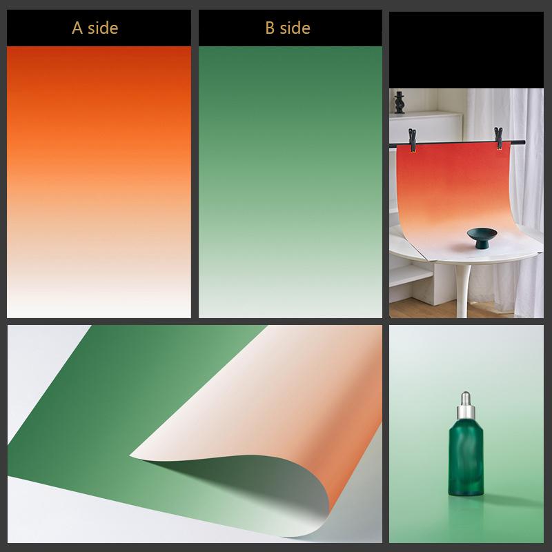 Gradient Color Photography Backdrops 57x87cm 2-Sided Waterproof Photo Backgrounds Studio Wallpaper Photographic Props