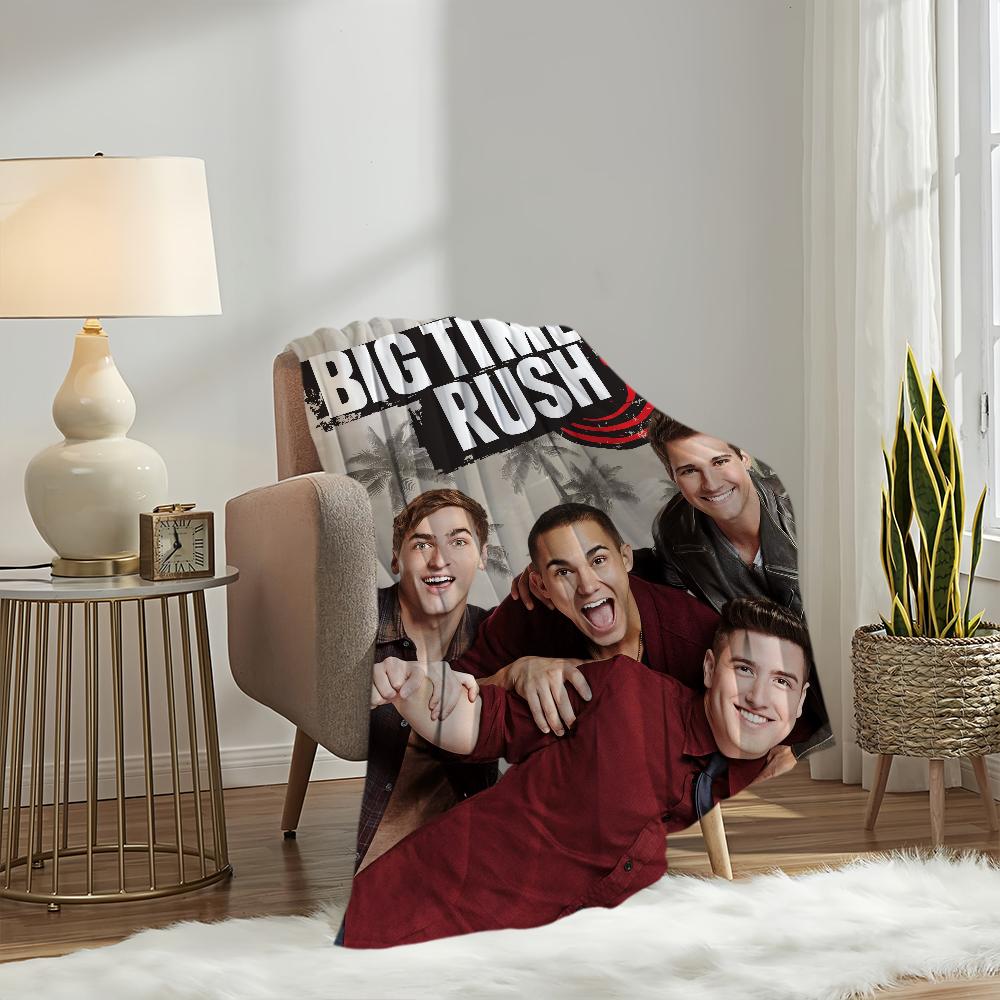 Band Big Time Rush Blanket Plush Nap Sofa Rug for Living Room Warm Office Bedroom Birthday Home Travel Kid Gifts