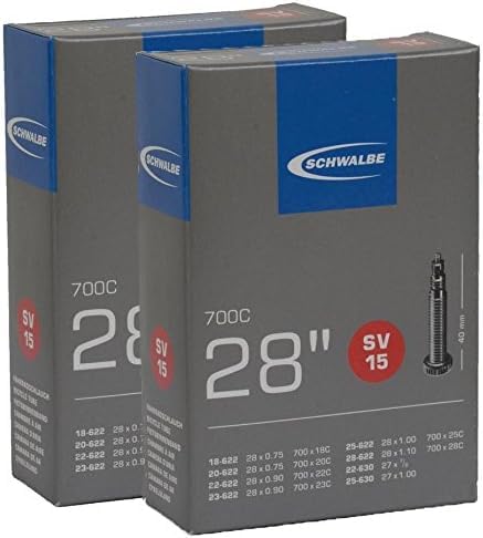SCHWALBE Genuine [Set of 2] 700x18/28c Tubes, Presta 40mm Valves, 15SV, Boxed