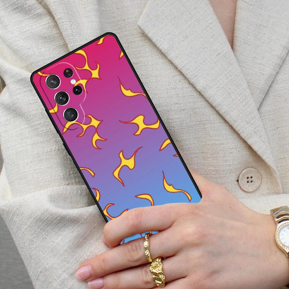 Fashion Design Flame Pattern Cell Phone Case for Samsung Galaxy S26 Ultra S25 S24 S23 S22 S21 S20 Note10 Cover