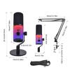 Clear USB Condenser Microphone With Color Light Effects Noise Cancellation For Streaming Podcasts PC Recording