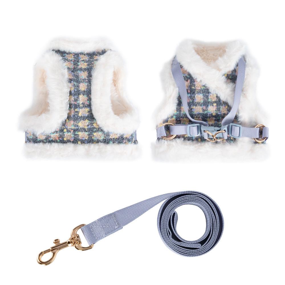 

2026 new chest strap outdoor warmth high-end custom dog chest and back traction rope small dog XL