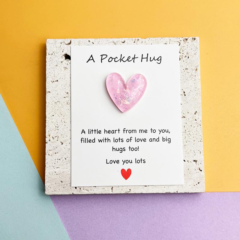 5Pcs Cute Little Heart Pocket Hug, Decorated Pocket Hug With Encouragement Card, Special Birthday, Wedding, Party, Valentine'S