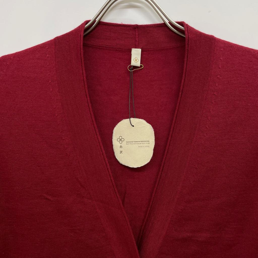 TOYOBOSHI Azuki NAEBA-STH cashmere silk 09IT-CS0003 knit cardigan tops F Deep redUsed
