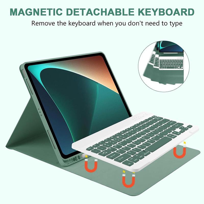 iPad Pro 12.9" Leather Case with Detachable Magnetic Keyboard & Stylus Holder