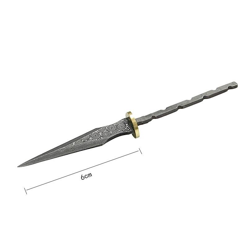 Wholesale DIY Tea Knife Blank Rosette Real Damascus Steel Pu 'er Tea Needles Cutter Stainless Steel Metal Handle