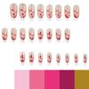 Retro Oval Pink Floral French Gold Edge Press on Nail Full Cover False Nail Manicure For Independence Day Celebrations