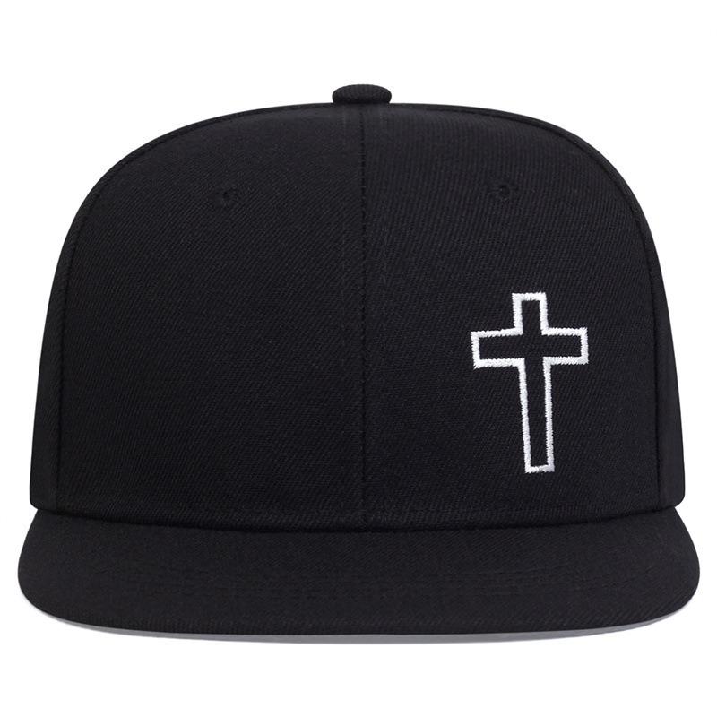 New summer simple embroidery personalized cross baseball cap sunscreen men's and women's soft top versatile cap