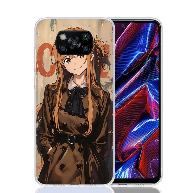 Anime Sword Art Online SAO Phone Case For Xiaomi Poco X7 X6 X5 Pro F7 Ultra Redmi 15C 15 13 13C 12 12C 10 10A 10C 9 9A 9C 9T Cov