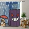 Dragon Ball Z Vegeta Super Saiyan Rüstung Szene 2D Druck Wasserdichter Duschvorhang, Retro Körniger Türkisblauer Himmel Hintergrund mit Ikonischem S
