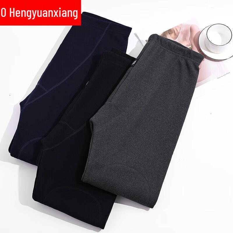 Hengyuanxiang Men's Thermal Pants with Wool Knee Patches