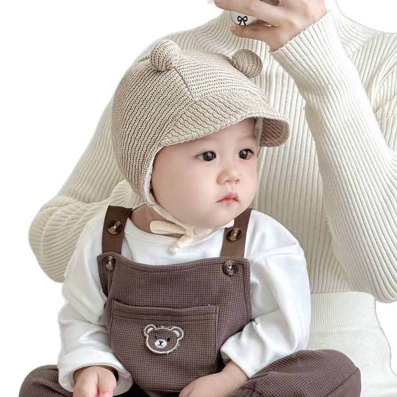 Baby Hat Spring and Autumn Fetus Baby Knitted Fontanelle Care Month-old Cute Infants and Toddlers Autumn and Winter Ear Protection Warm