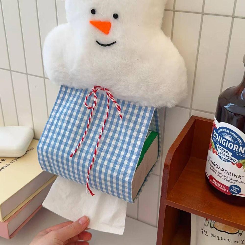 Wall Mounted Tissue Bag Snowman Tissue Hanger Cute Tissue Holder