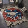 1 Stück Blauer Frosch Mandala Print Teppich für Wohnzimmer Schlafzimmer Bettseite Sofa Bodenmatte Modernes Wohndekor Gang Korridor Bereichsteppich