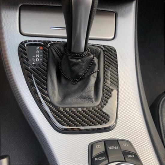 Carbon Fiber Gear Shift Panel Cover Trim For BMW 3 Series E90 E92 2005-2012