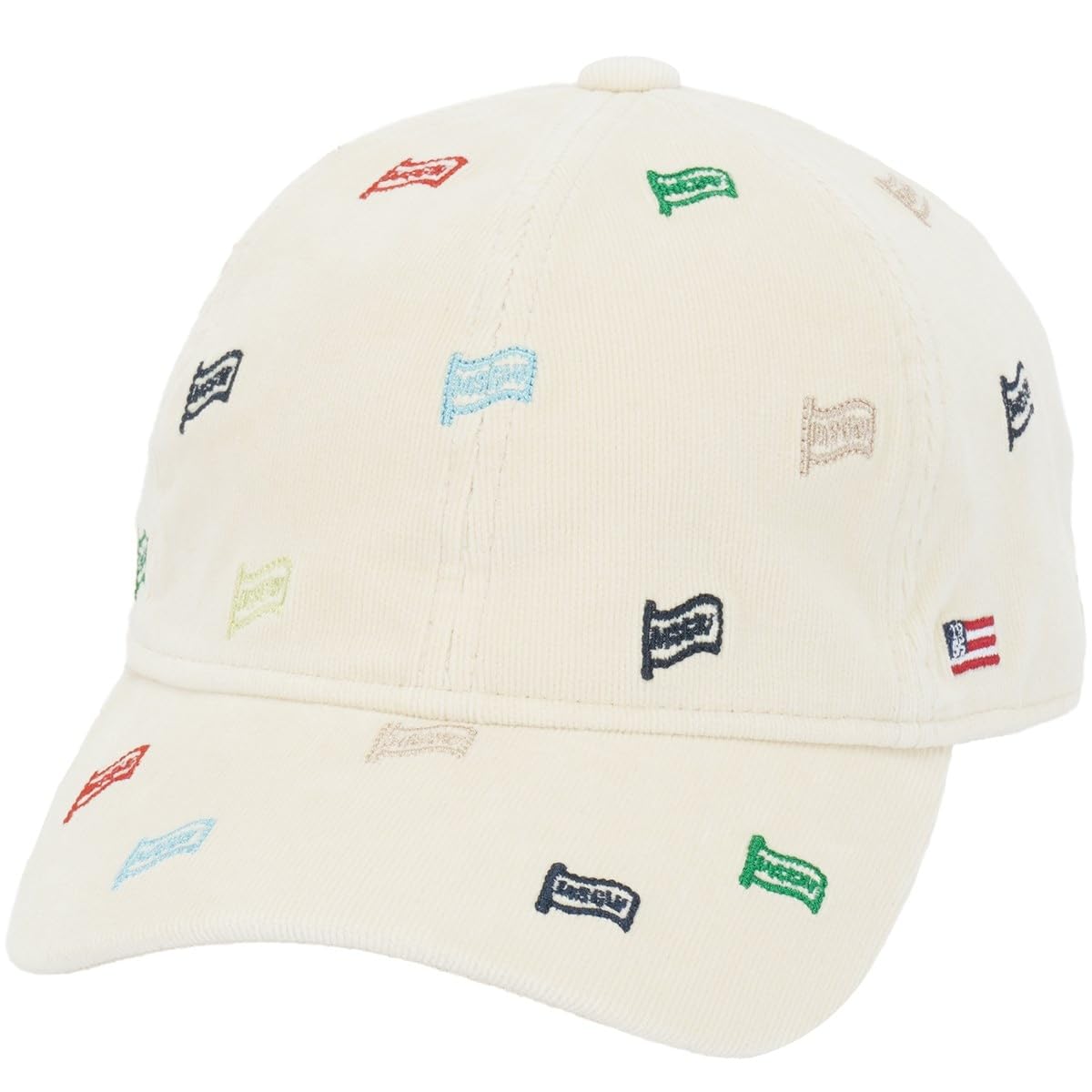 

[Munsingwear] Cap, corduroy material, washed finish, flying pattern, embroidered, golf, MG4FCP00L, women s, WH00 (white)