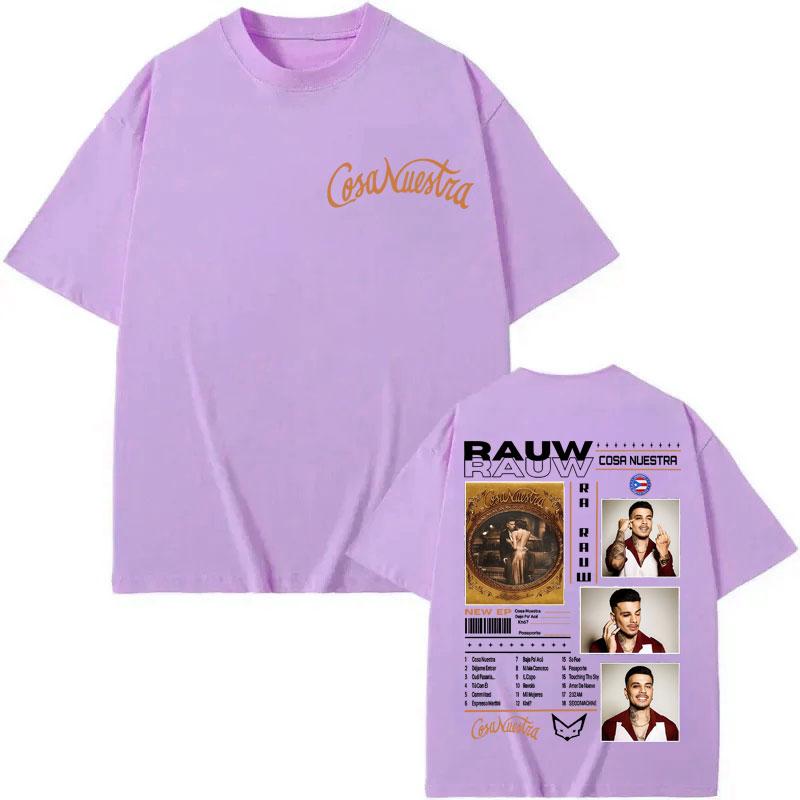 Rapper Rauw Alejandro Cosa Nuestra Merch T Shirt Men Women Clothing Fashion Hip Hop Tshirt Summer High Quality Cotton Tshirts